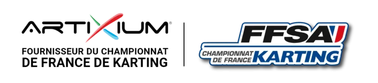Championnat de France de Karting : logo Artixium et logo FFSA Karting avec la mention fournisseur