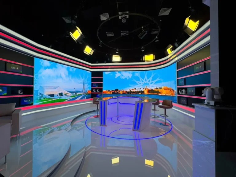 Broadcast studio LED wall at the Academy of the Kingdom of Morocco