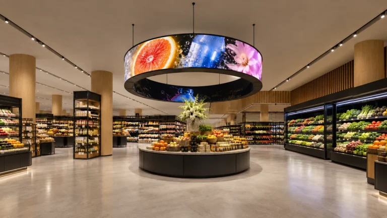 360° LED ring in a store