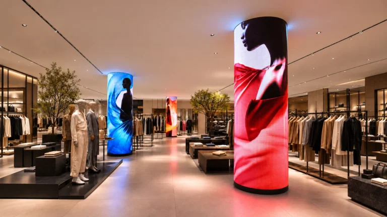 LED column in a store