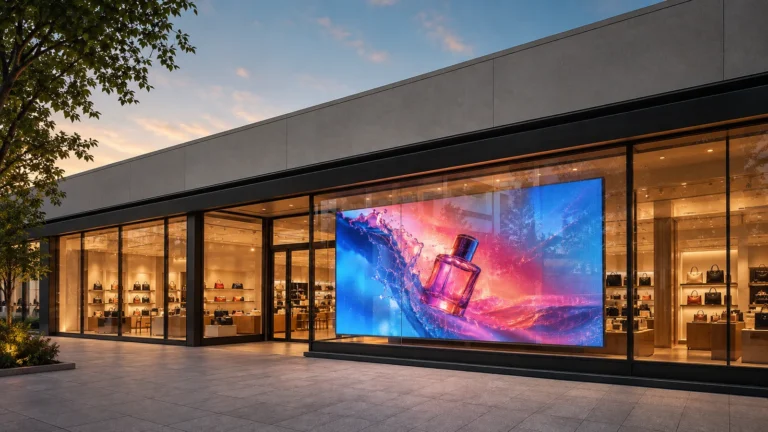 Retail LED display in a shop window