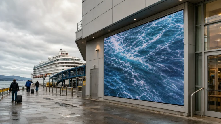 LED information display at a port or on a motorway