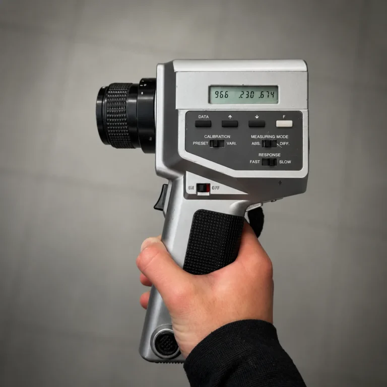 Colorimètre portatif utilisé pour mesurer la luminance d'un écran LED (calibration écran géant LED)
