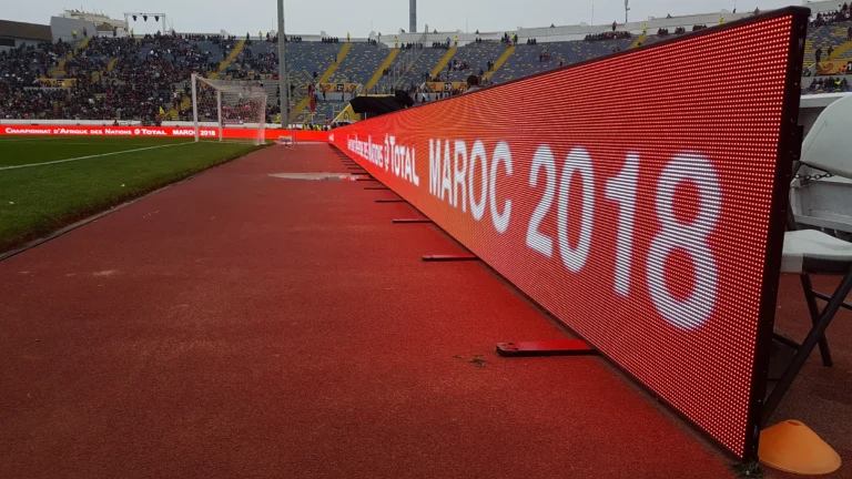 LED screen African Nations Championship – Neipatec LED perimeter in a Moroccan stadium