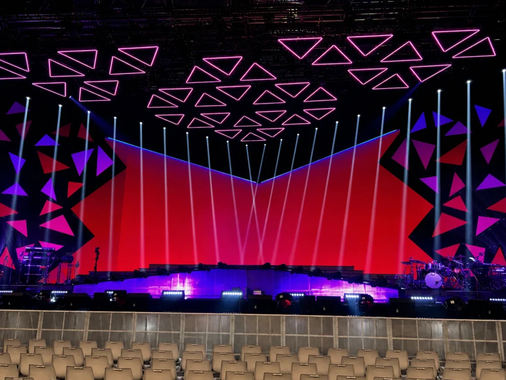 Custom event LED screen on a show stage