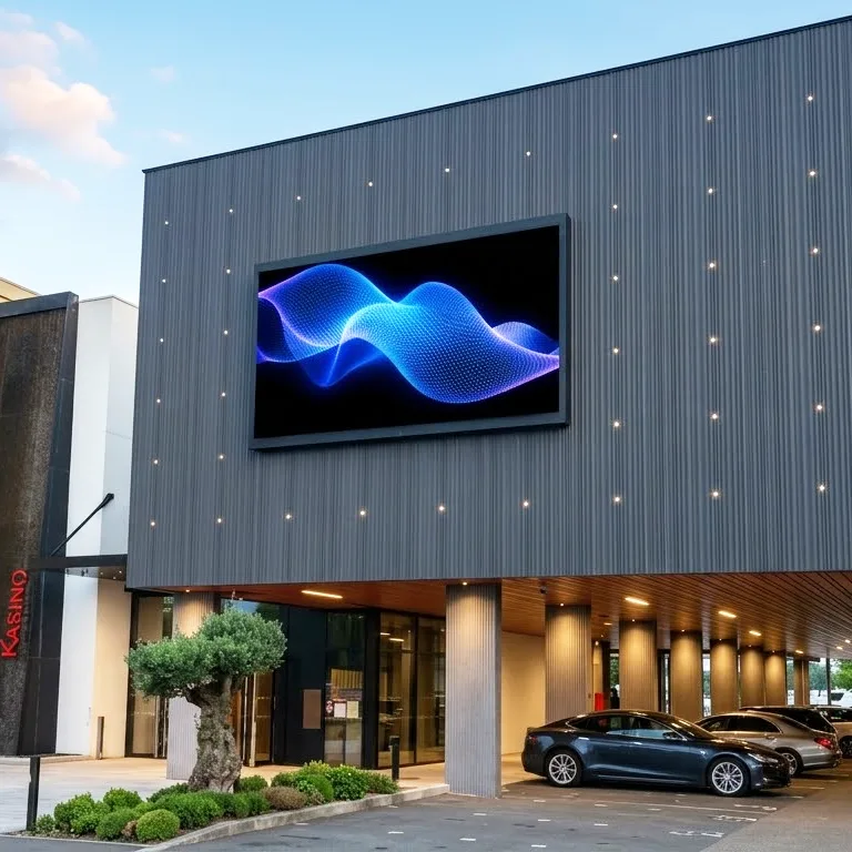 Leisure venue LED display on a casino facade