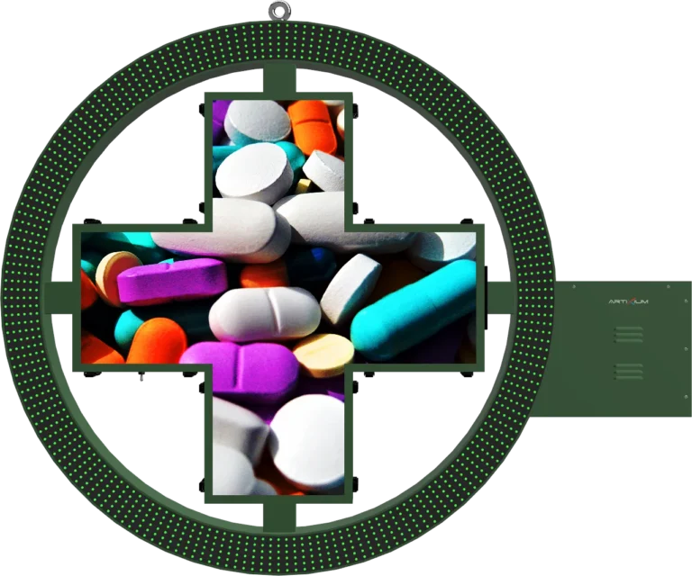 LED Pharmacy Cross, écran LED tout-en-un