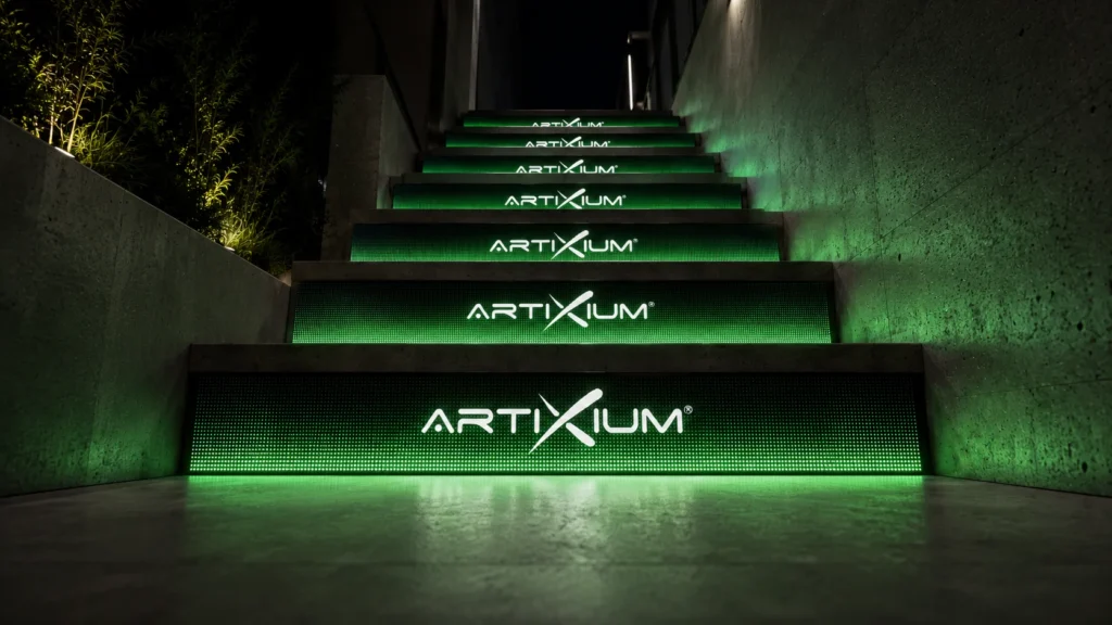 LED stairs in the stands of a stadium