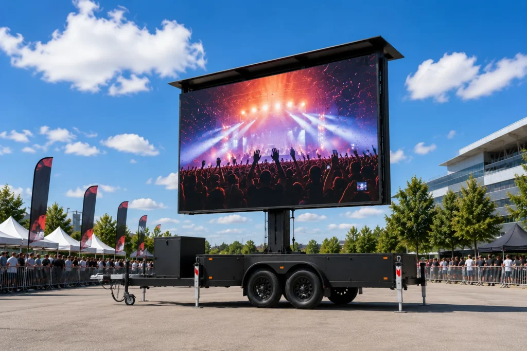 Trailer-mounted outdoor LED display