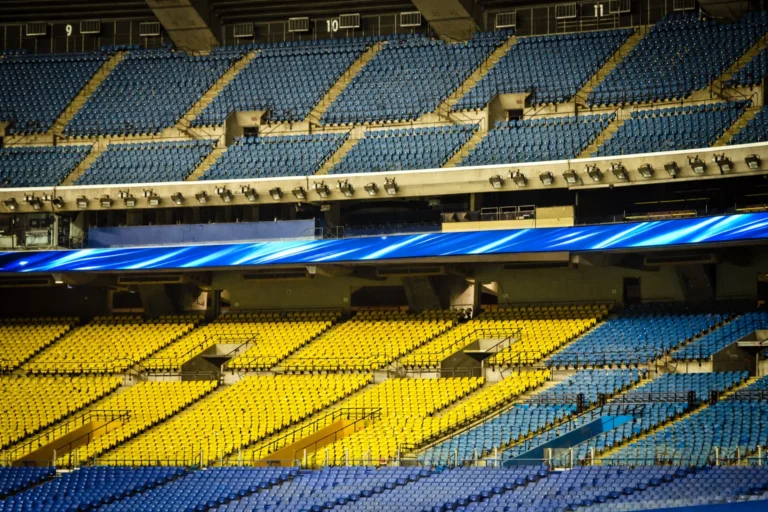 Cobalt Fascia stadium LED display installed as a fascia ribbon