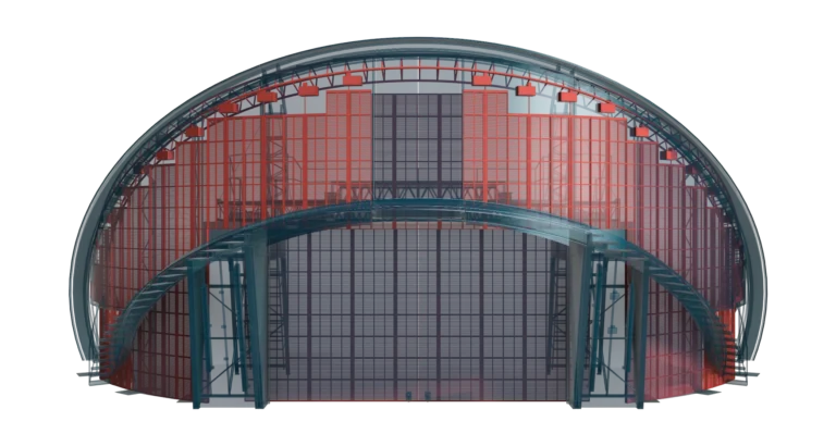 3D front view of the arched LED artist entrance
